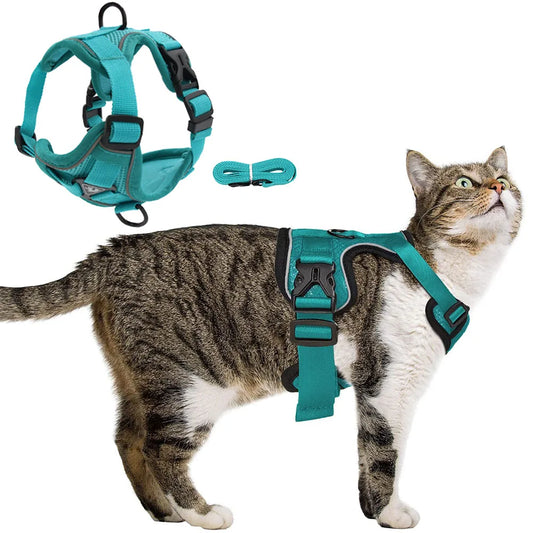 Dog Cat Harness Escape Proof Breathable Leash for Walking Outdoor Easy Control Pet Dog Cat Leash Reflective Harness