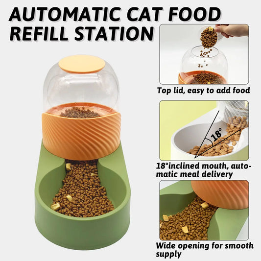 Gravity Dog Feeder Cats Water Dispenser Automatic Dog Cat Food and Water Dispenser Large Capacity Pet Self Feeder Station