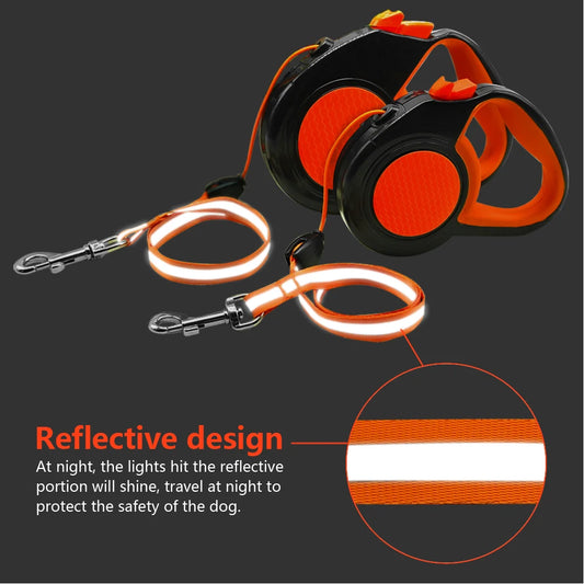 Retractable Dog Leash Automatic Extending Nylon Puppy Dog Leashes